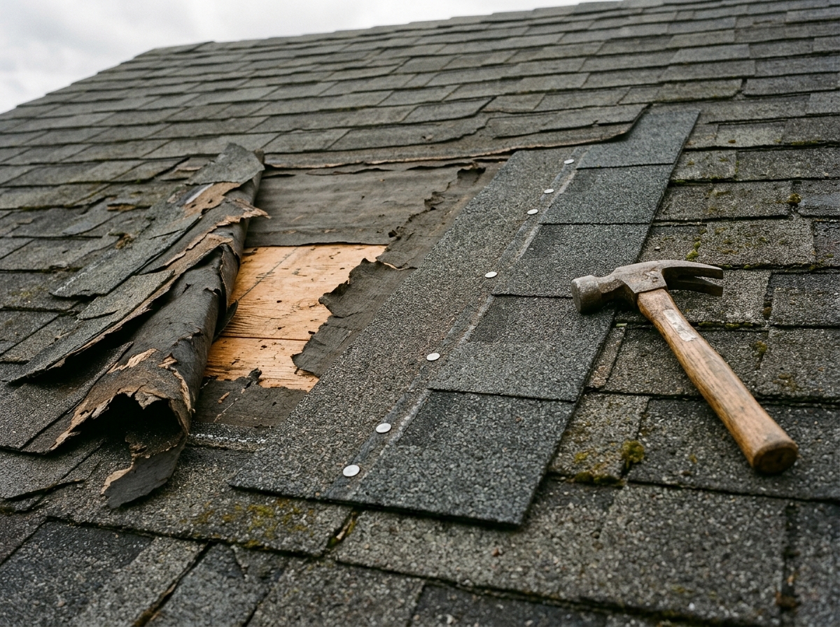 Illustrative roof repair, roof replacement photograph
