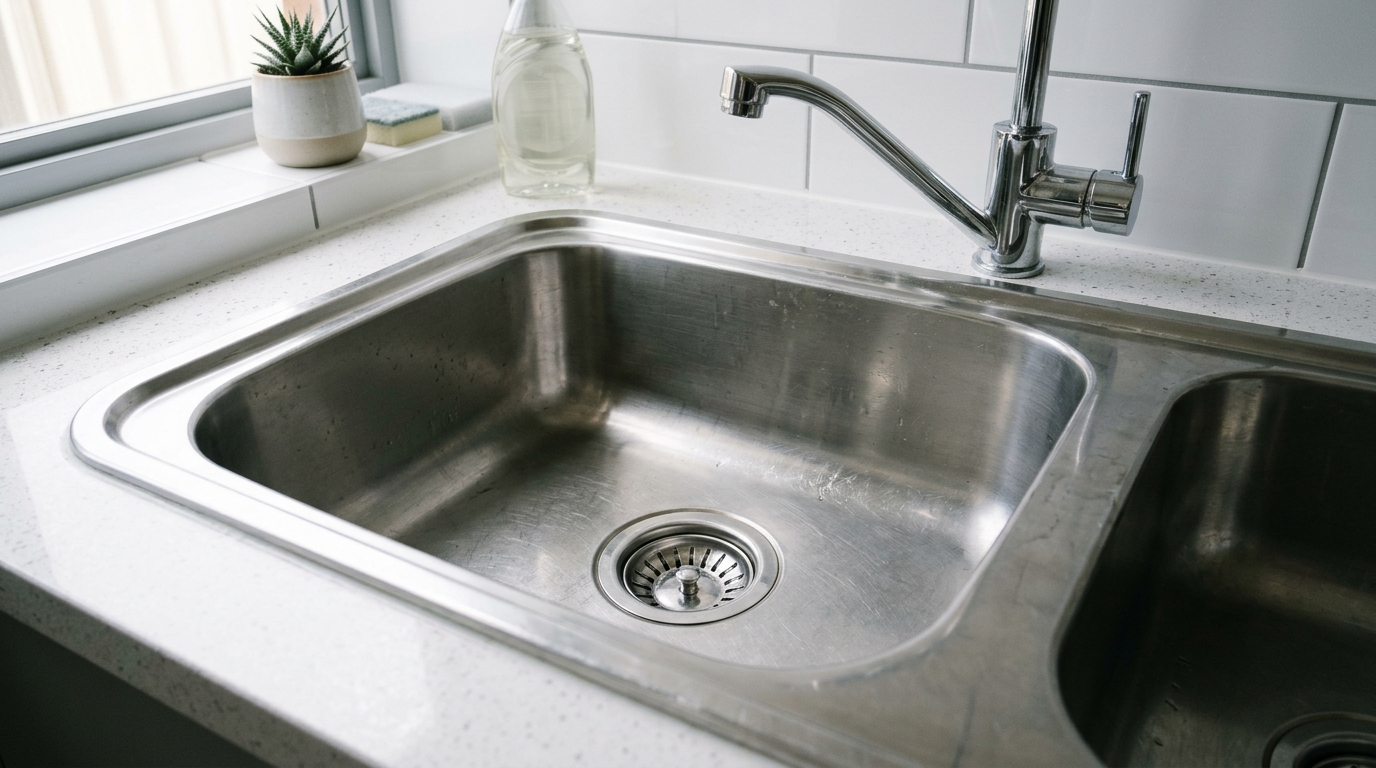 Illustrative drain cleaning, faucet repair photograph