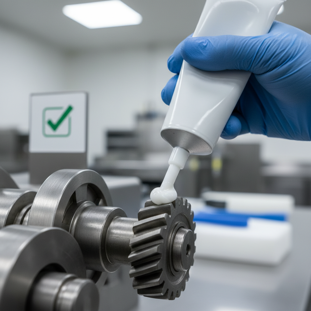 Can of CRC White Grease and food processing safety equipment