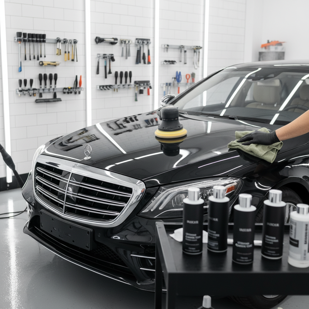 Detailed Interior Car Cleaning Orlando service showing pristine upholstery