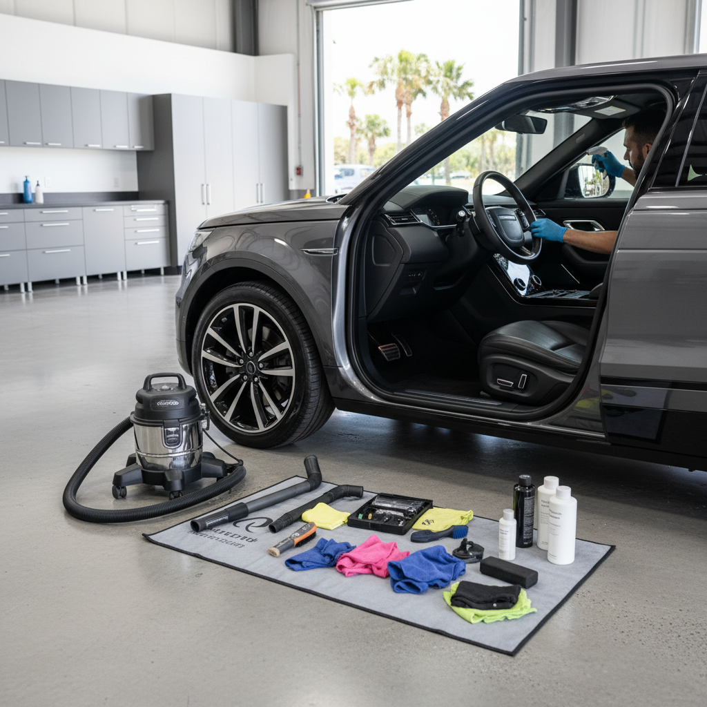 Professional Interior Car Cleaning Orlando service in action showing deep clean results