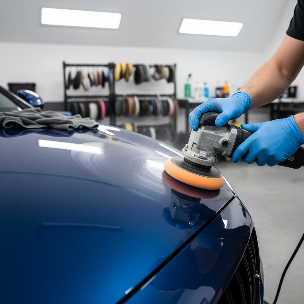 Detailer performing Vehicle Paint Restoration Orlando