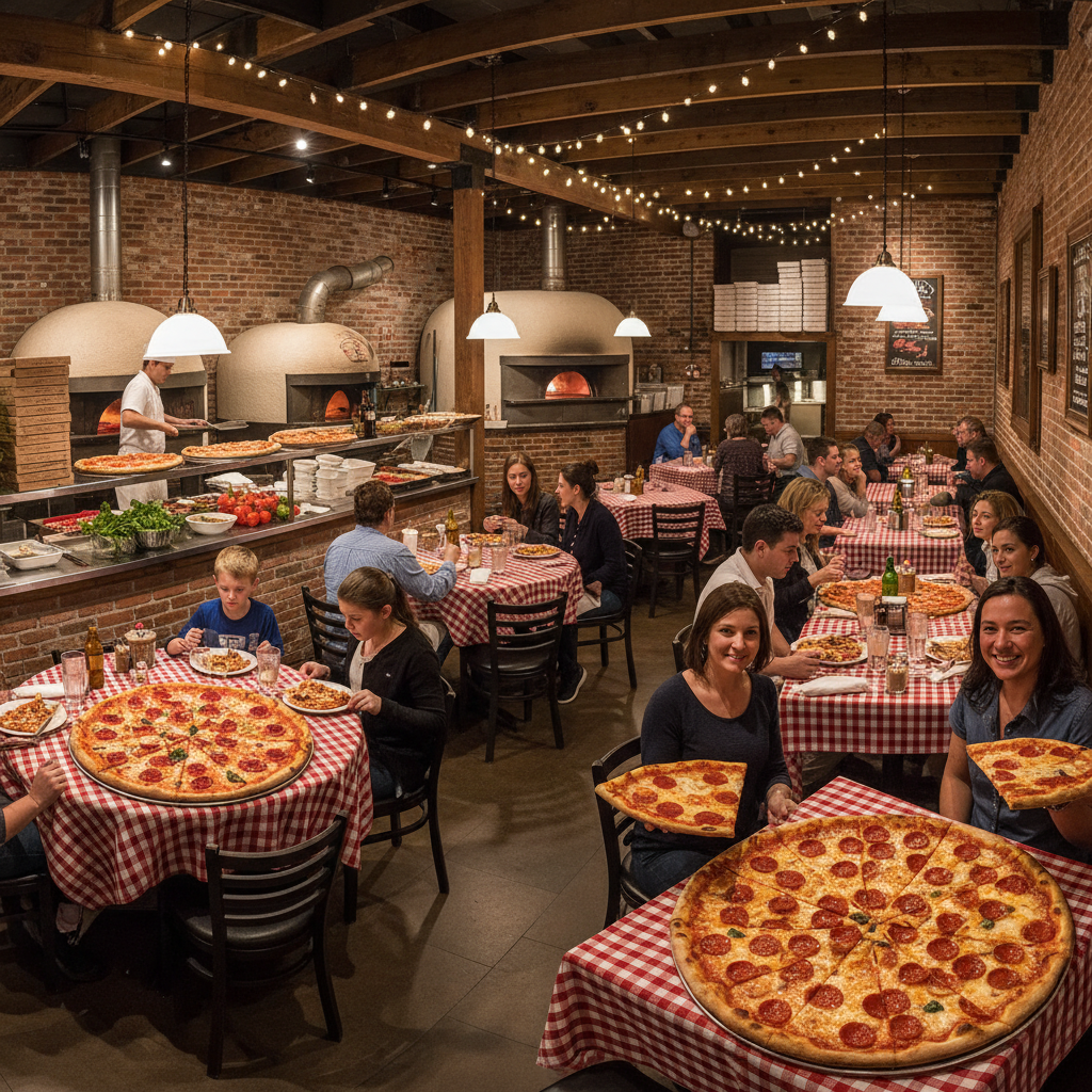 Freshly baked authentic New York style pizza at Joe's Pizza in Manhattan