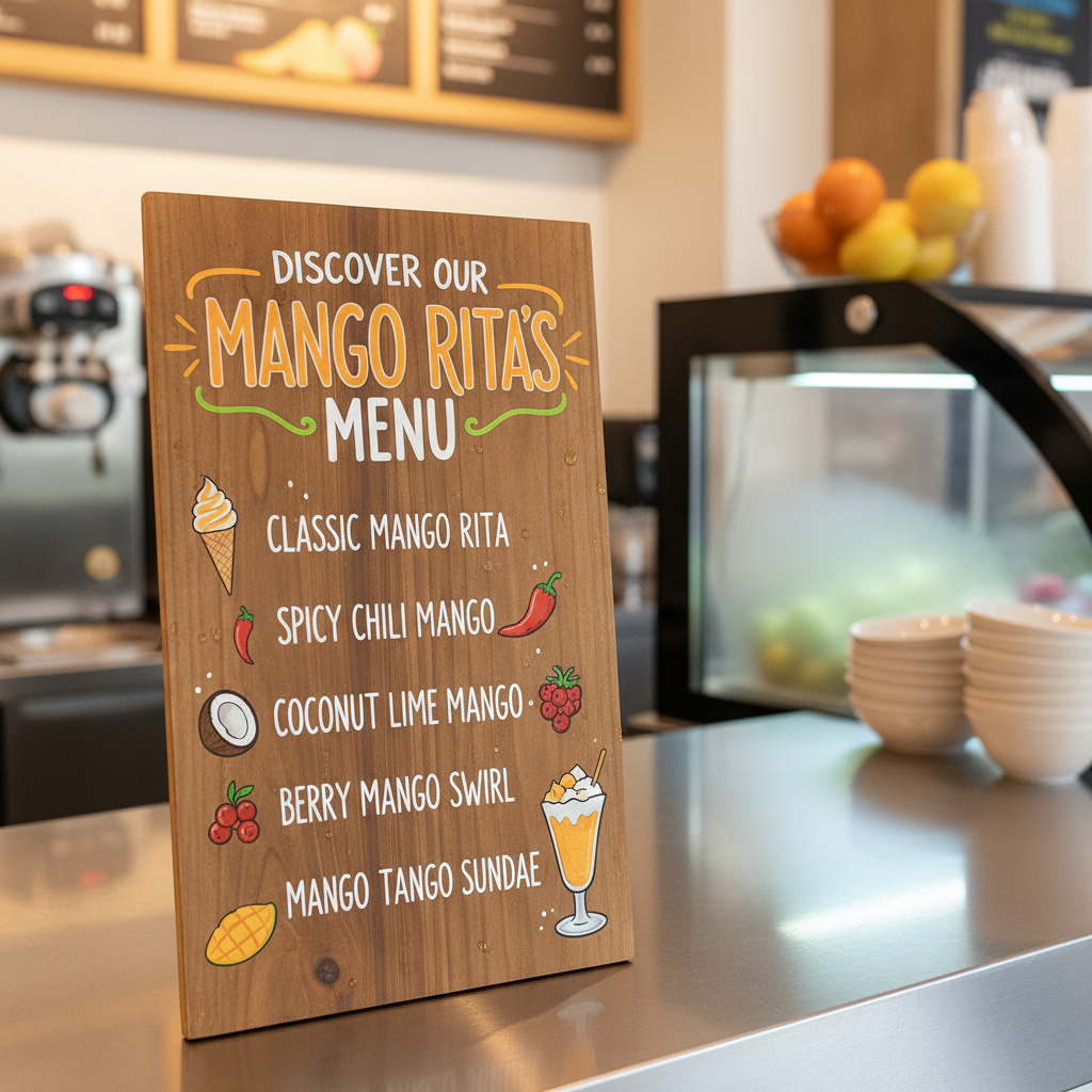 Assortment of flavors from Mango Ritas Menu