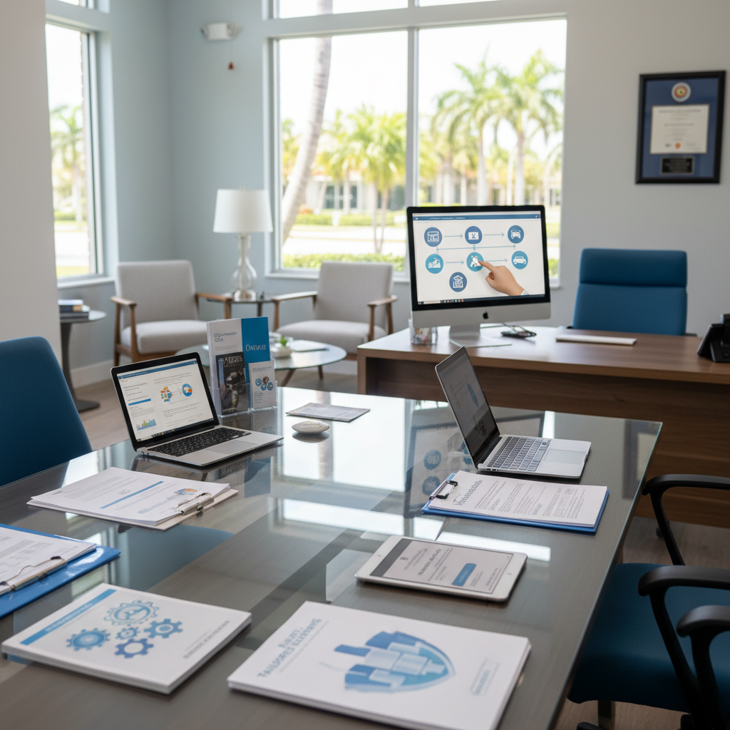 Professional insurance agent discussing Business Insurance Pembroke Pines with a client