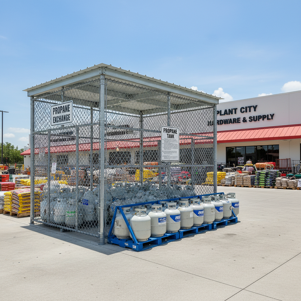 Professional Forklift Propane Exchange Plant City service truck delivering tanks