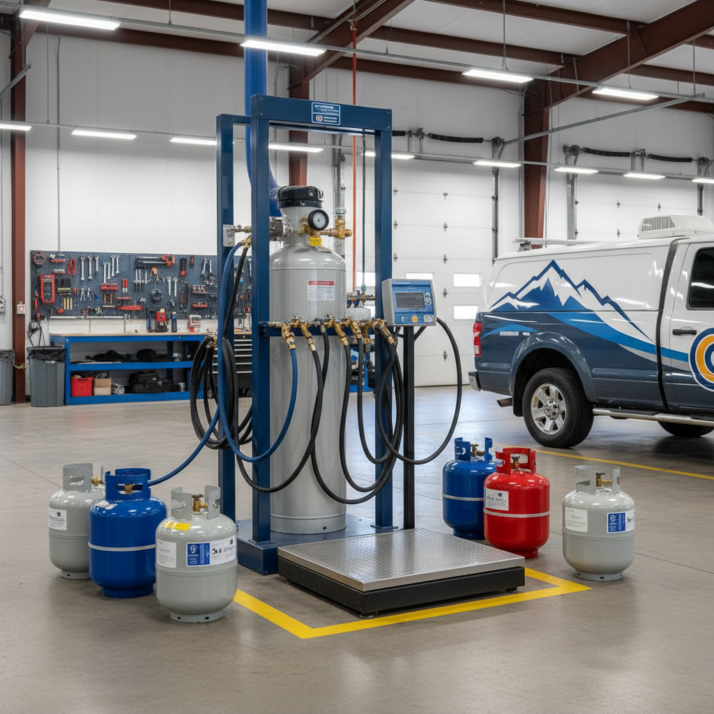 Technician performing a 20lb Propane Refill Fort Myers at our facility just south of Interstate 75