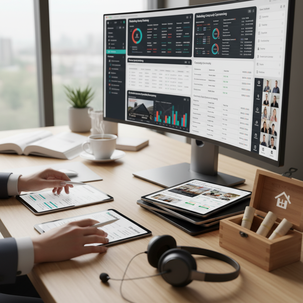 Roofing business owner reviewing growth charts