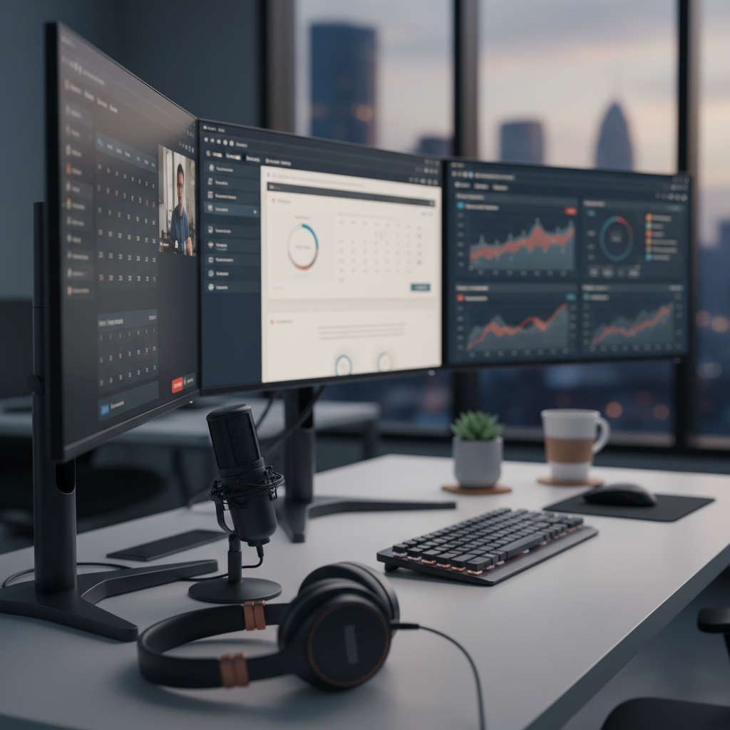 Roofing contractor reviewing digital plans on a tablet with virtual team support