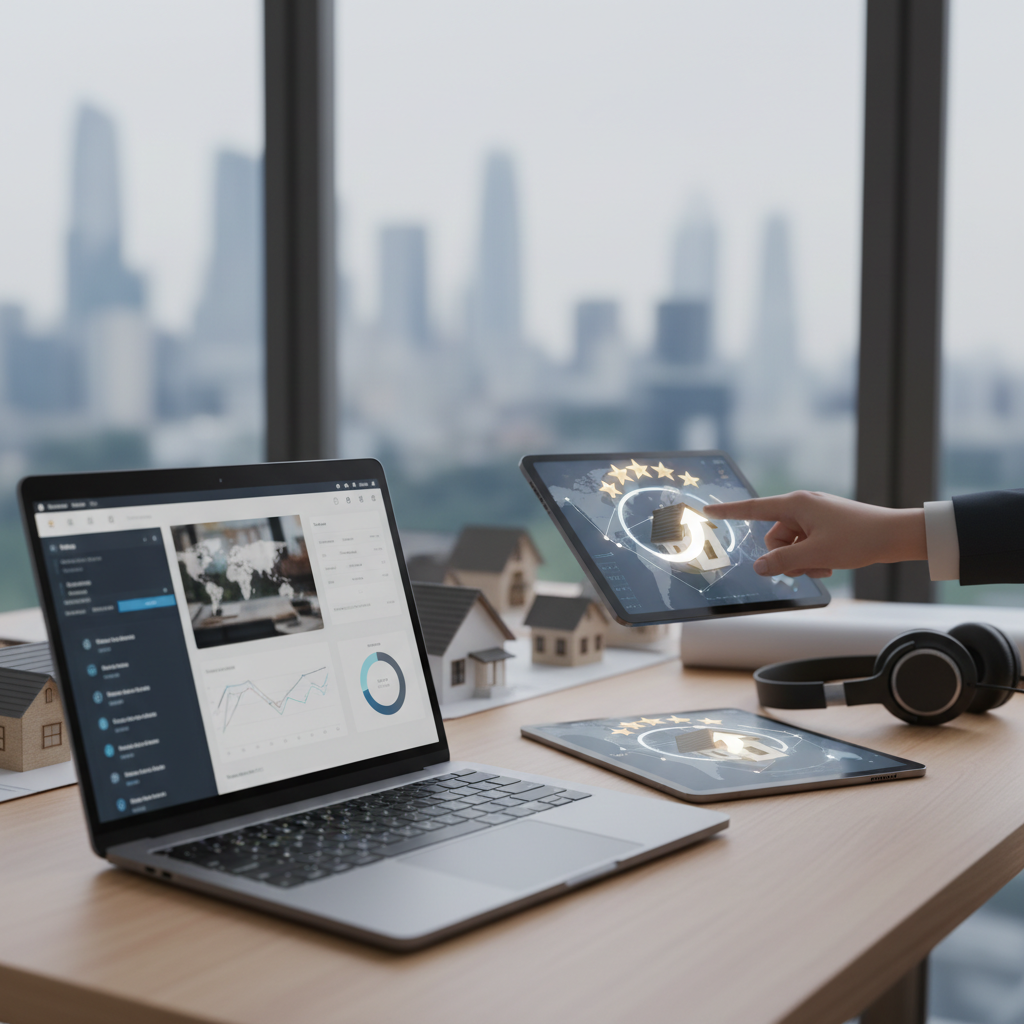 Graph showing growth in roofing leads and virtual team collaboration.