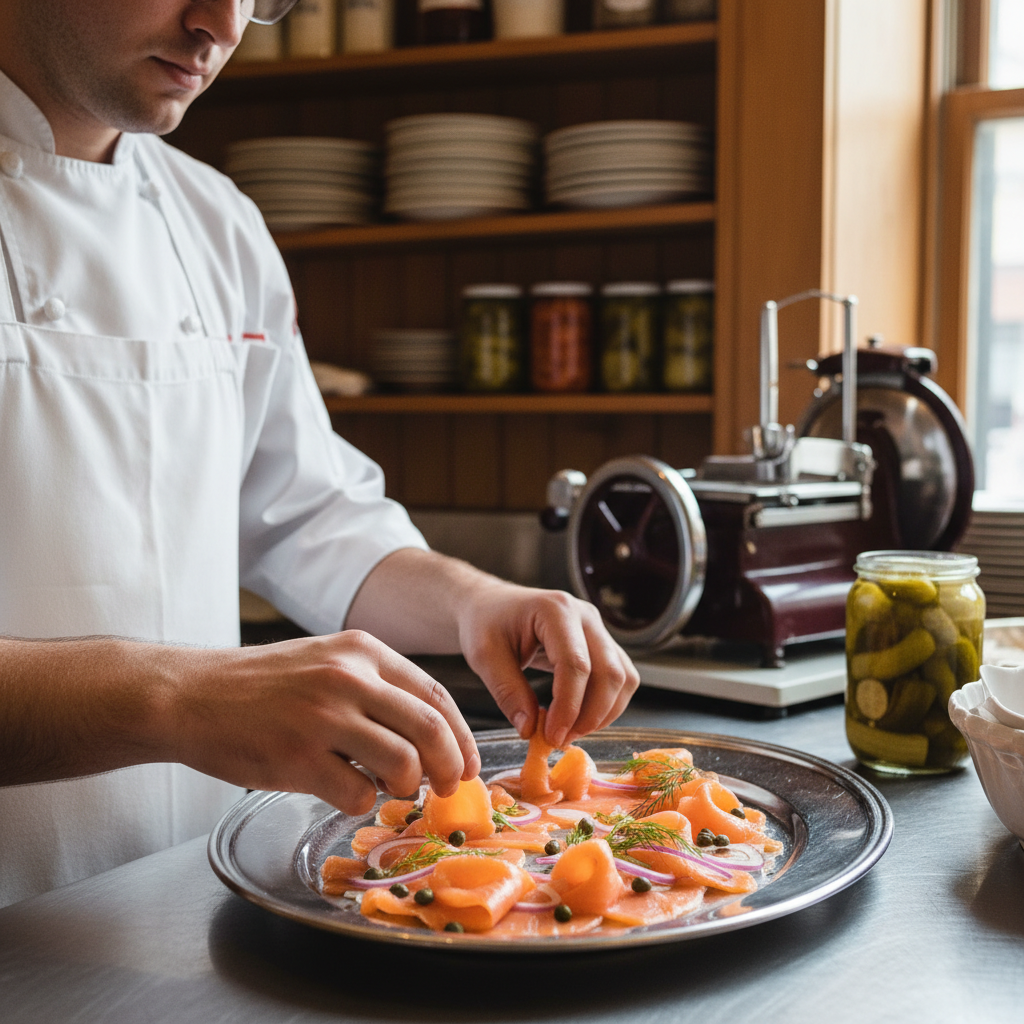 Signature smoked fish platter from Russ and Daughters Menu