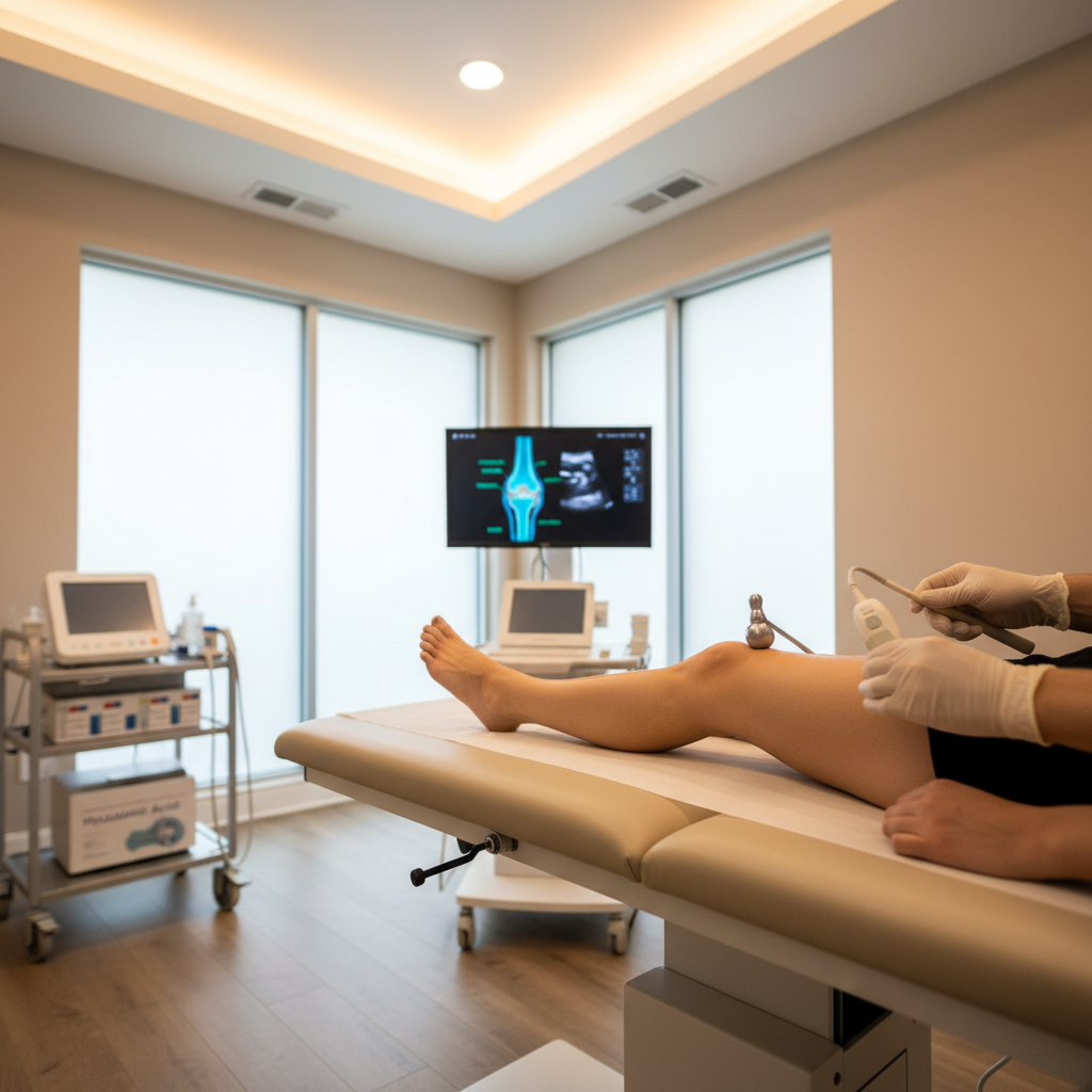 Doctor consulting with patient about Knee Pain Treatment Stuart