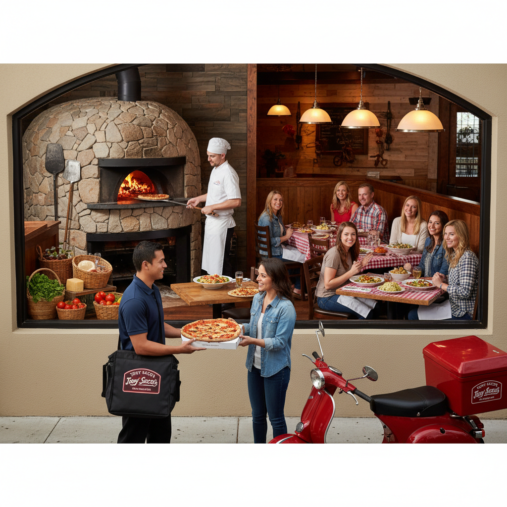 Fresh coal oven pizza ready for Pizza Delivery Estero FL