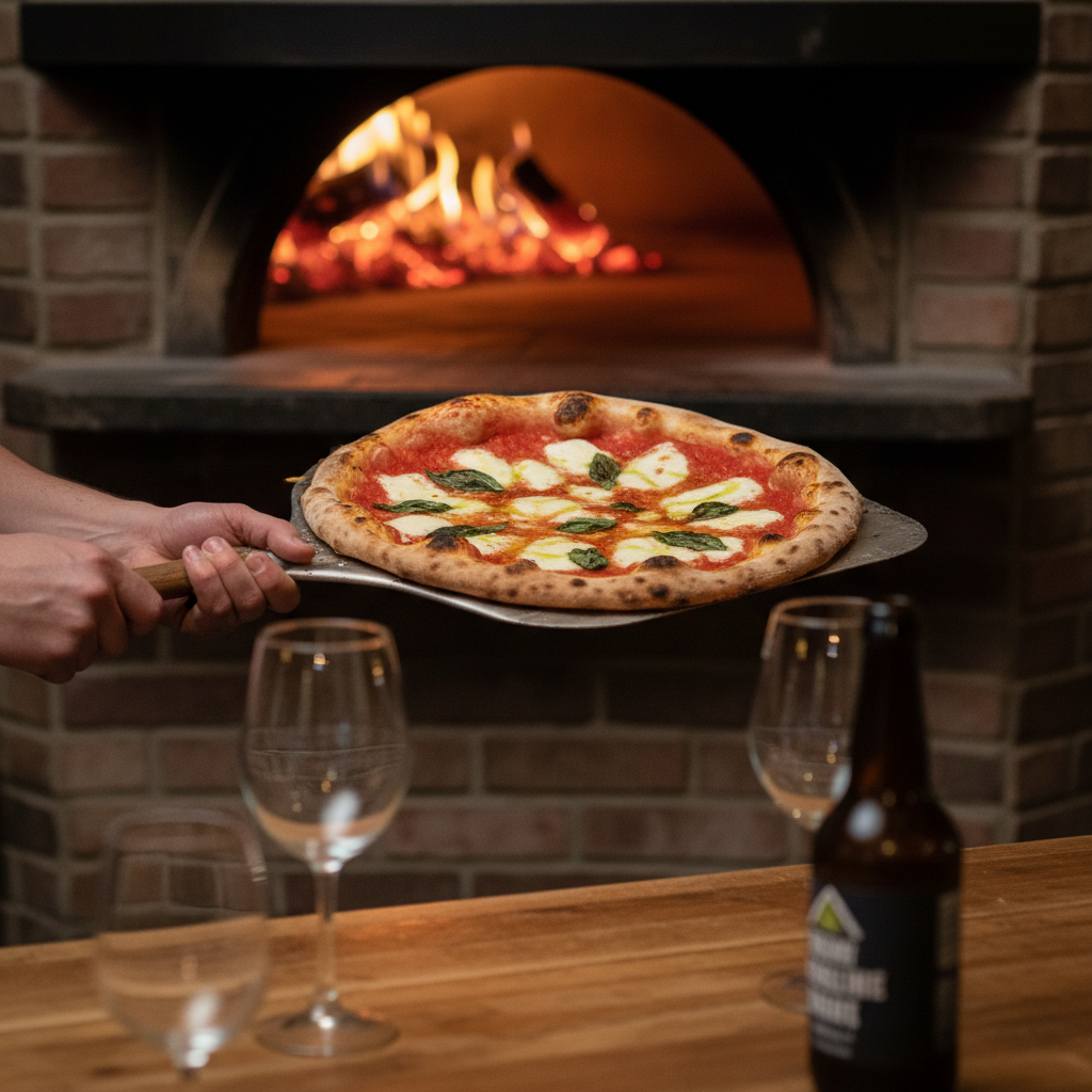 Happy customers enjoying the best pizza near me Estero FL at Tony Sacco's Coconut Point
